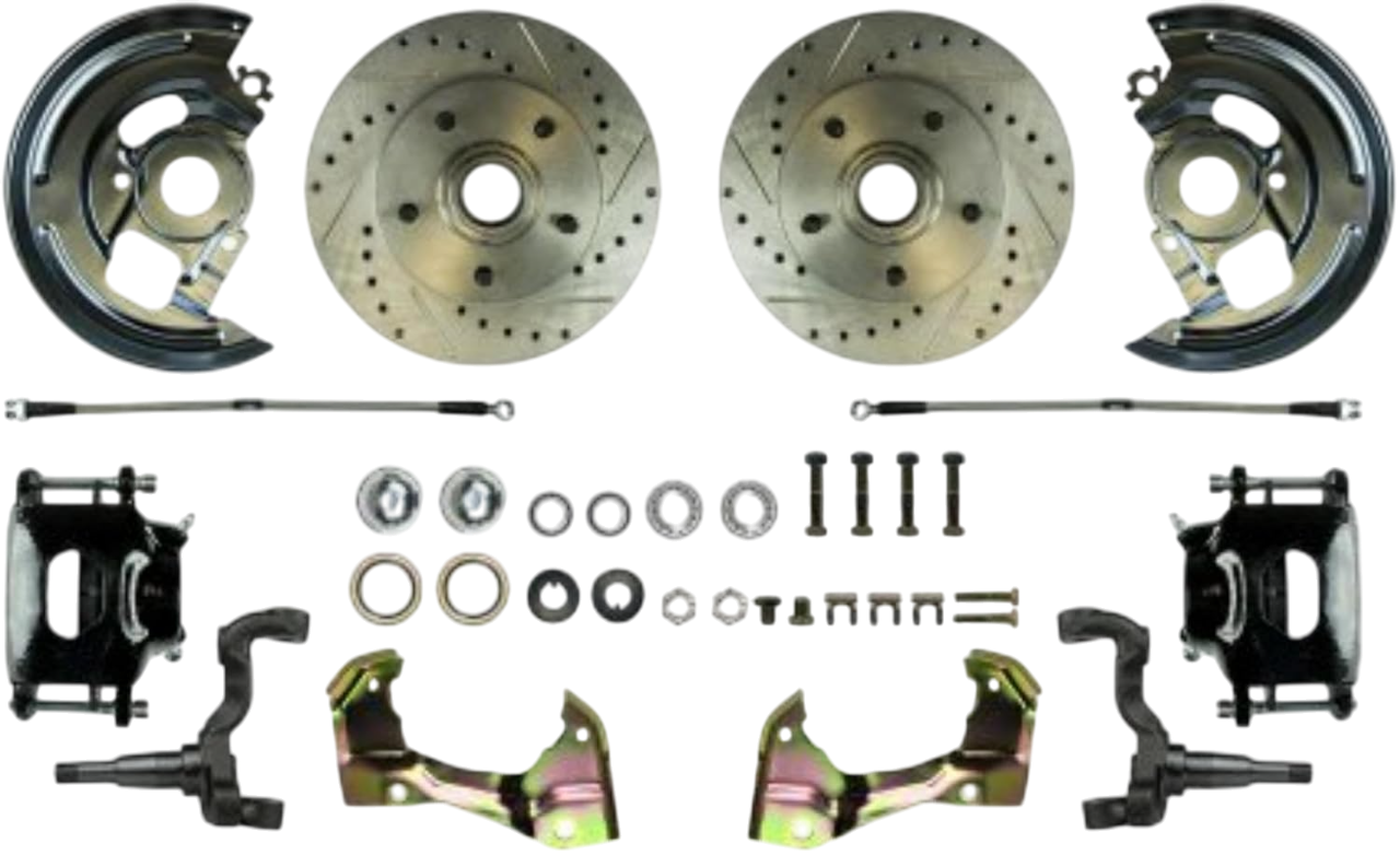 Right Stuff AFXWK01CS Disc Brake Kit with Black Drilled/Slotted Rotors and SS Hoses